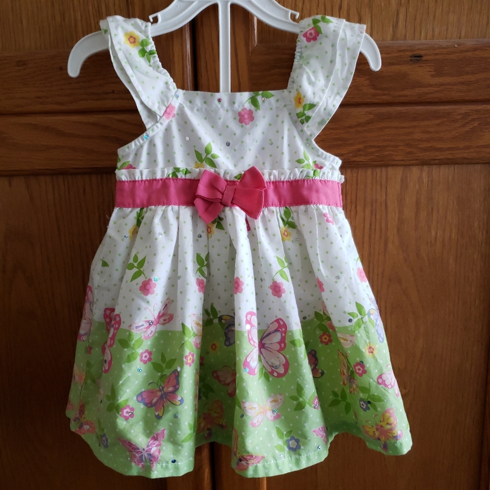 Sweet Heart Girls 6/9 Months Spring Dress EUC